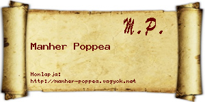 Manher Poppea névjegykártya
